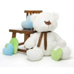 White 5 Feet Big Teddy Bear with Muffler
